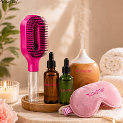 2-in-1 Feinsprüh-Haarbürste, nachfüllbarer Wasser-Hydratations-Entwirrkamm, borstenlose Anti-Frizz Massage-Haarbürste, antistatisches tragbares Haarstyling-Tool für trockenes, krauses, lockiges Haar zur Volumenbildung