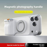 Magnetischer Kamerastabilisator-Griff + Magnetisches Fülllicht-Bundle, Anti-Shake Handheld-Fotogriff mit kabelloser Fernbedienung und Zoomfunktion, 180° drehbares LED-Taschen-Selfie-Ringlicht mit 3 Farben für Handy-Aufnahmen, Vlog, Live-Streams, Make-up