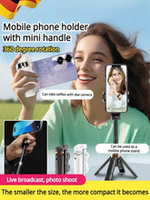 Mini Selfie Stick Faltbar 3-in-1 Ausziehbarer Grip Handy-Stativ mit BT-Fernbedienung