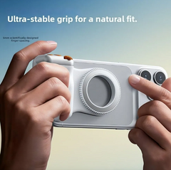 Magnetischer Kamerastabilisator-Griff + Magnetisches Fülllicht-Bundle, Anti-Shake Handheld-Fotogriff mit kabelloser Fernbedienung und Zoomfunktion, 180° drehbares LED-Taschen-Selfie-Ringlicht mit 3 Farben für Handy-Aufnahmen, Vlog, Live-Streams, Make-up