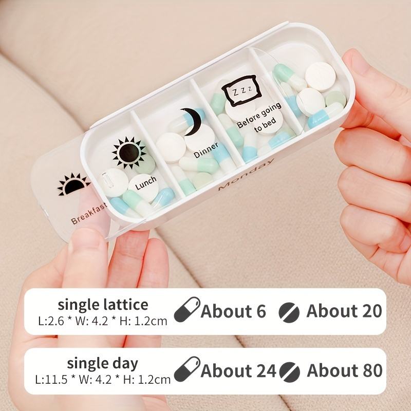 Begrenzte Zeit: 30% RABATT 🔥Tragbare 7-Tage-Medikamentenbox - 28 Fächer, anpassbare Wochen-Pillendose aus lebensmittelechtem Kunststoff
