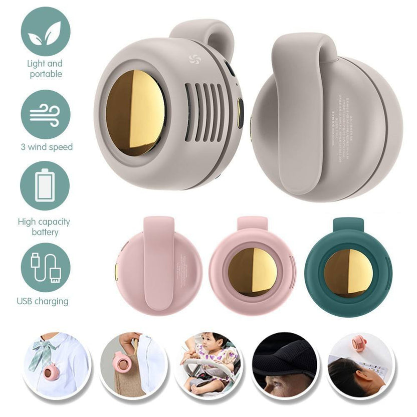 Begrenzte Zeit: 30% RABATT 🔥 2-in-1 Gürtelclip- & Hals-Ventilator ohne Flügel, 3 Geschwindigkeiten einstellbar, leiser Mini-Tragbar-Kühlventilator, 360° drehbarer, freihändiger, USB-wiederaufladbarer Personal-Ventilator für Outdoor, Reisen, Arbeit