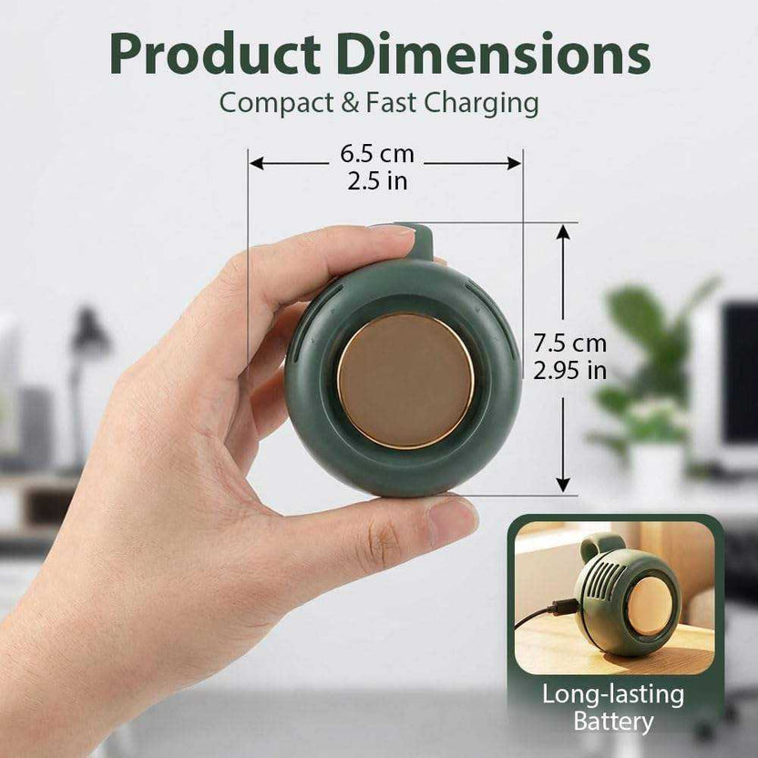 Begrenzte Zeit: 30% RABATT 🔥 2-in-1 Gürtelclip- & Hals-Ventilator ohne Flügel, 3 Geschwindigkeiten einstellbar, leiser Mini-Tragbar-Kühlventilator, 360° drehbarer, freihändiger, USB-wiederaufladbarer Personal-Ventilator für Outdoor, Reisen, Arbeit
